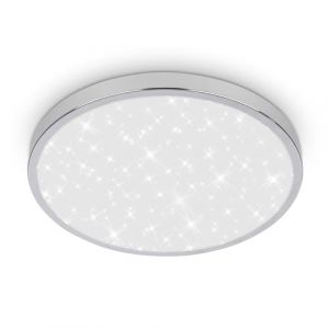 BRILONER - Plafonnier LED salle de bain avec lumière indirecte, IP44 protection contre les éclaboussures, couleur de lumière blanche chaude, plafonnier led, plafonnier cuisine, 24 x 6 cm, chrome