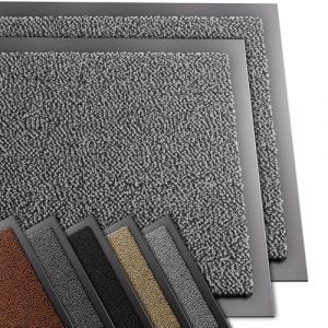Vounot Lot de 2 Tapis de Porte Paillasson d'Entree Interieur et Extérieur Tapis Antidérapant et Anti-Poussière Tapis d’entrée Imperméable Lavable 40x60cm Anthracite