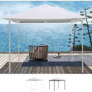 Gazebo 3x3 m&egrave;tres pour jardin en acier coupe vent StylE | Blanc