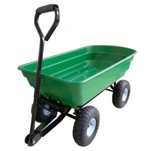 Chariot d'entretien de jardin à bascule Avec poignée de transport Contenance : 75 Litres Vert