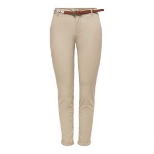 Only Onlbiana Life Cotton Belt Chino CC PNT Pantalons, Taupe, 38W x 32L Femme
