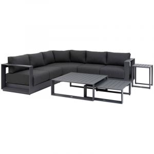 Hesperide Salon d angle de jardin Allure graphite 5 places en aluminium et polyester