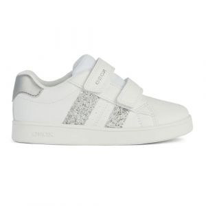 Geox J Eclyper Girl A Basket, Blanc/Argent, 37 EU