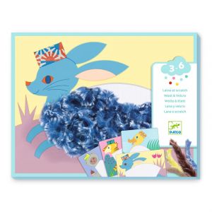 Djeco COLLAGES : Laine & scratch - Avec un chapeau