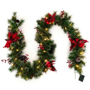 Guirlande de No&euml;l Coast avec lumi&egrave;res 270 cm - Blanc chaud - Vert Rouge - Int&eacute;rieur et ext&eacute;rieur