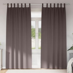 VidaXL Rideaux avec des rideaux 2 pcs Marron fonc&eacute; Polyester