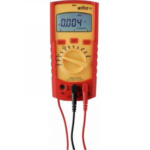 Wiha Multimètre numérique jusqu'à 1000V AC Cat. IV + 2 piles AAA incluses - 45215