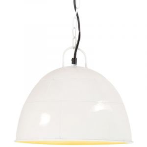 VidaXL Lampe suspendue industrielle vintage 25 W Blanc Rond 31 cm E27