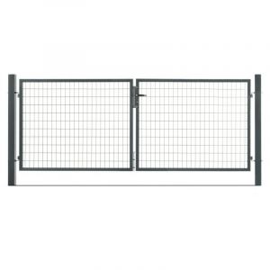 Portail grillagé acier galvanisé 3m50 Gris anthracite H 2m00