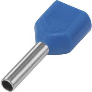 Tru Components Embout double d'extrémité de câble TE075-08LB 1091316 1 x 0.75 mm² x 8 mm partiellement isolé bleu clair