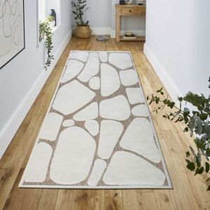Thedecofactory NEW AGE ICEBERG - Tapis moderne motif iceberg en relief crème 80x200