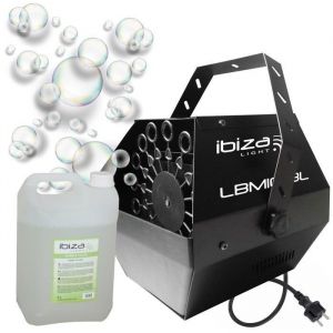 Ibiza Light Pack Machine &agrave; Bulles sur Batterie Rechargeable LBM10BAT-BL - Bouteille Liquide &agrave; Bulles 1L - Mariage Bapt&ecirc;me Enfant