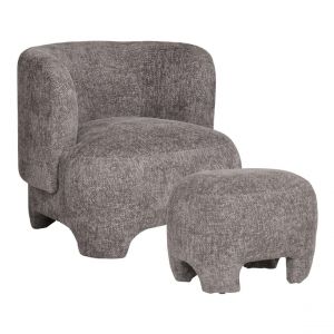 Fauteuil de salon avec pouf House Nordic Nazare