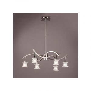 Diyas Suspension Salomon télescopique Lamp 6 Ampoules G9, nickel satiné