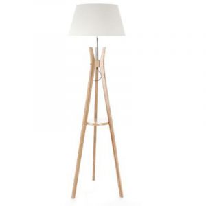 Pegane Lampadaire table en Bambou/ Lin - H 156 x D 46 cm
