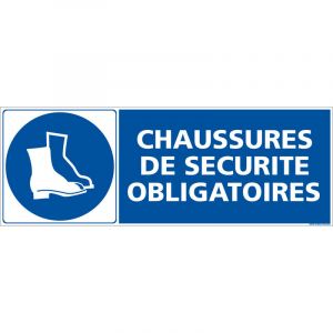 Signaletique.biz France - Panneau d'obligation Port des chaussures de s&eacute;curit&eacute; obligatoires. Obligation Signalisation epi. Autocollant, pvc, Alu