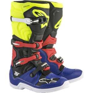 Image de Alpinestars Tech 5 Bottes cross bleu/noir/jaune fluo/rouge