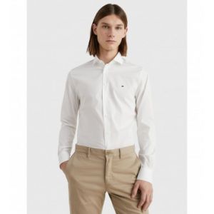 Tommy Hilfiger Pour homme. Chemise TH Flex en popeline blanche