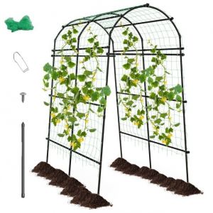 Arche de jardin pour plantes grimpantes Treillis de 230 cm de haut avec structure métallique revêtue de PE Arche de rosier pour légumes et fruits