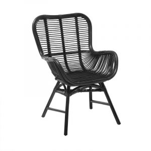 Image de Beliani Chaise en rotin noir Togo