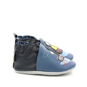 Robeez Chaussons cuir Chamarin Bleu Marine - Taille 17/18;19/20;21/22;23/24