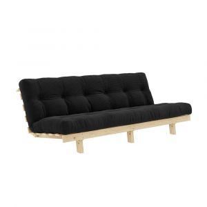 Inside75 Banquette convertible futon lean pin coloris charbon couchage 130190 cm. - noir