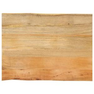 VidaXL Dessus de table 80x60x2,5 cm bord vivant bois massif manguier, dessus de table en bois, dessus de table d'appoint, 370716