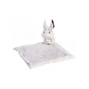 Grand doudou plat lapin panpan lange gris et blanc 27 x 27 cm - peluche enfant et bebe et 1 carte tigre - naissance