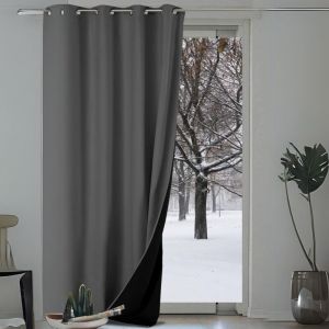Homemaison Rideau anti-froid doublé polaire Gris anthracite 140x300 cm