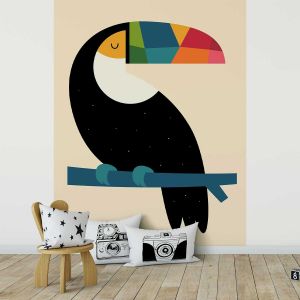 Hexoa Papier peint toucan multicolore