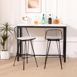 Lot de 2 tabourets de bar industriels en métal gris