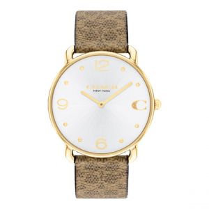 Coach Montre Femme Elliot - 14504205 Bracelet Cuir Marron