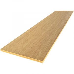 Plan de travail bois massif Bambou Caramel lamell&eacute; coll&eacute; L.250 x P.65 cm, Ep.26 mm