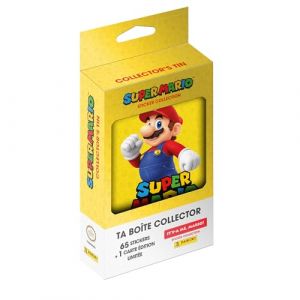 Panini Super Mario - It's A ME, Mario! Boite m&eacute;tal 13 Pochettes + 1 Carte &eacute;dition limit&eacute;e (5 Coloris al&eacute;atoires)