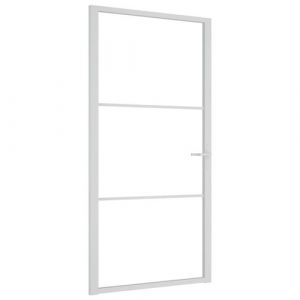 VidaXL Porte intérieure 102,5x201,5 cm Blanc Verre ESG et aluminium