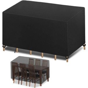 Housse Pour Mobilier De Jardin Extérieur, Housse De Table Imperméable En Tissu Oxford, 242x162x100cm