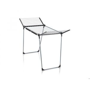 Leifheit Séchoir à linge noir sur pied Pegasus 180 Solid Black 81589, étendoir à linge stable, tancarville 18 m, 2 accessoires