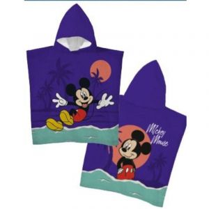 Aymax Poncho avec capuche - Mickey a La Plage - 55x110 cm