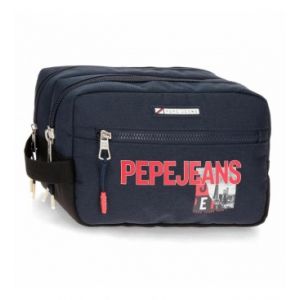 Pepe Jeans Dikran Trousse de toilette Deux compartiments Adaptable Bleu 26 x 16 x 12 cm Polyester, bleu, Trousse de toilette deux compartiments adaptable
