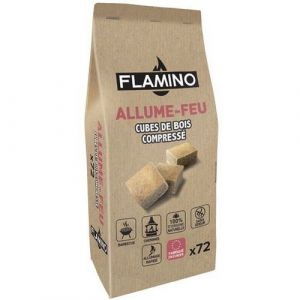 Lot de 72 allumes-feu - FLAMINO - Cubes de bois compressé