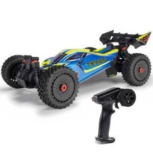Arrma 1/8 TYPHON MEGA 665 4X4 RTR Brushed Buggy, Bleu