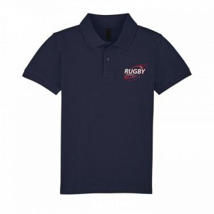 Polo Enfant Rugby Manches Courtes Bleu Marine