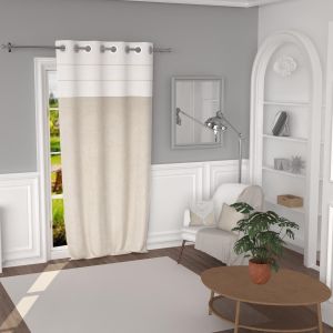 Soleil d'Ocre Rideau À Oeilets En Pur Coton Lavé 135x250 Cm Elena, Par