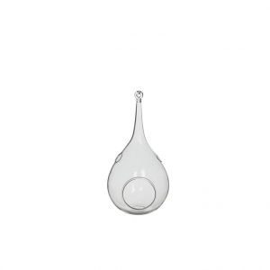 Goutte d’ornement moyen modèle en verre transparent Ø 12 x H 24 cm