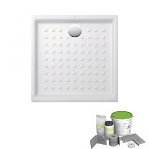 Jacob Delafon Pack receveur de douche 100 x 100 VILLEROY ET BOCH O Novo carré blanc + Kit d'étanchéité WEDI