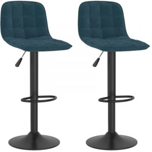 VidaXL Tabourets de bar 2 pcs Bleu Velours