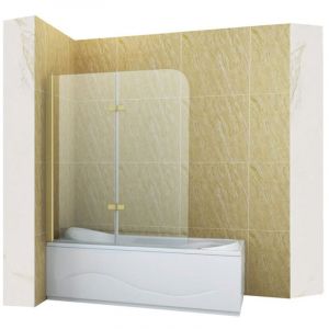 Desconocido Silla Pare-baignoire marion, pivotant, 80x140 cm, Dor&eacute; bross&eacute;