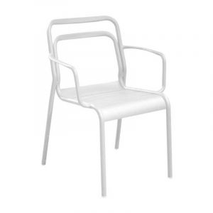 Image de Proloisirs Lot de 6 fauteuils empilables Eos - 100 % aluminium - Blanc