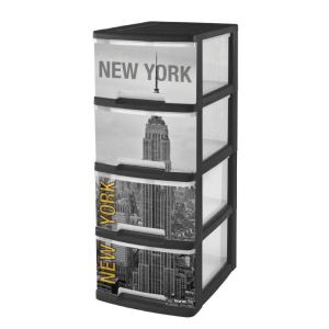 Image de Curver 203619 - Tour de rangement A4 New York 4 tiroirs