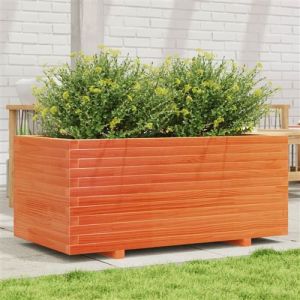 VidaXL Jardini&egrave;re cire marron 110x60x49,5 cm bois de pin massif, jardini&egrave;re d'ext&eacute;rieur, bac &agrave; fleurs, bac &agrave; tomates, jardini&egrave;re de terrasse